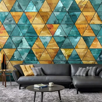 

Custom Photo 3D Wall Murals Wallpaper Modern Abstract Creative Triangle Geometric Texture Living Room Bedroom Art Decor Mural