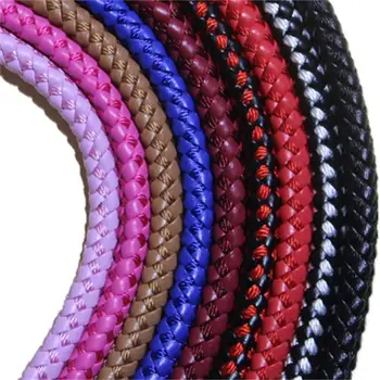 

PU leather rope woven eight strands 7-8-9mm multicolor leather rope leather mix wire braided rope custom