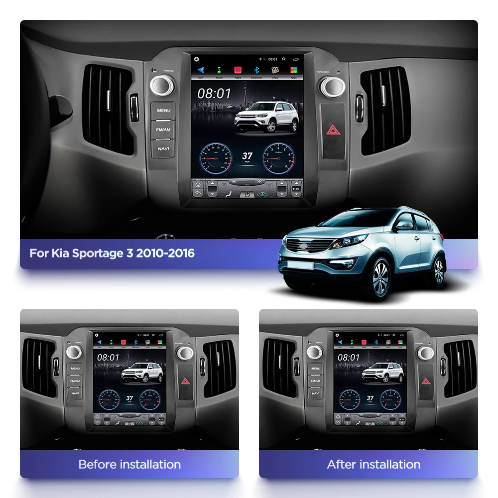 Автомагнитола мультимедийный навигатор видеоплеер для Kia Sportage 3 2010 2016