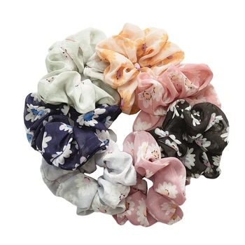 

7Pcs Flower Chiffon Hair Scrunchie Ponytail Holder Hair Accessories Headwear Fashion Elastic Hair Bands Scrunchies for Hair