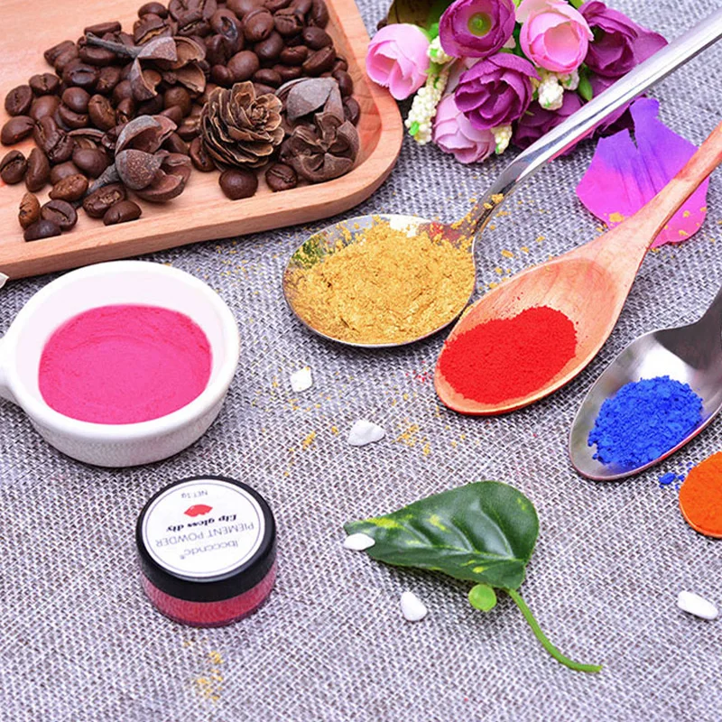 38-65 colors Pigment Powder for Diy Lip Gloss Material Lip Glaze Pigment  for DIY Lipgloss Making Kit Long Lasting Lips Makeup 1g