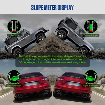 MR CARTOOL M60 Car Compass Inclinometer Speedometer GPS Speed Slope Digital Tilt Meter Auto Off Road Accessories 3
