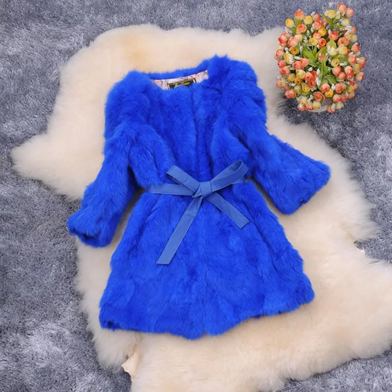 saphire blue Осень Зима Новинка тонкая Длинная женская шуба из натурального кроличьего меха Верхняя одежда женская куртка с начесом размера плюс S-6XL - Цвет: saphire blue