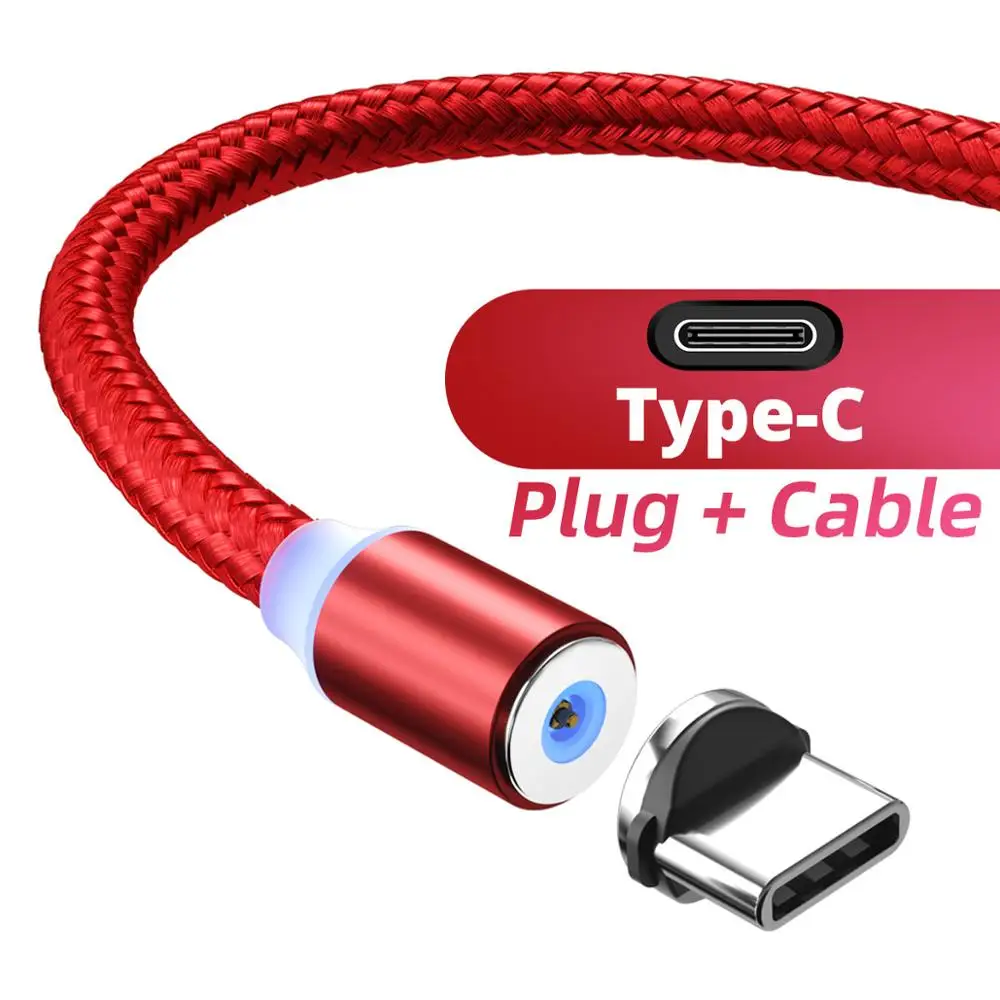 type c cable red ANKNDO Магнитный Micro USB кабель для Xiaomi Redmi Note 7 8 10pro USB C кабель для Umidigi F2 Магнитный зарядный кабель для Iphone шнур - Цвет: type c cable red