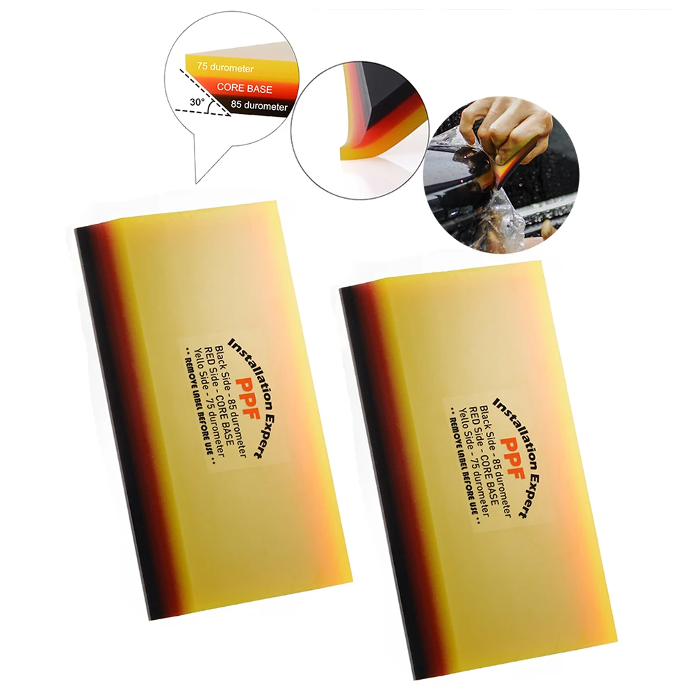 

FOSHIO 2pcs Soft Car Wrapping Squeegee Vinyl Wrap Protective Film Install Scraper Wash Cleaning Tool Window Tint Sticker Remover