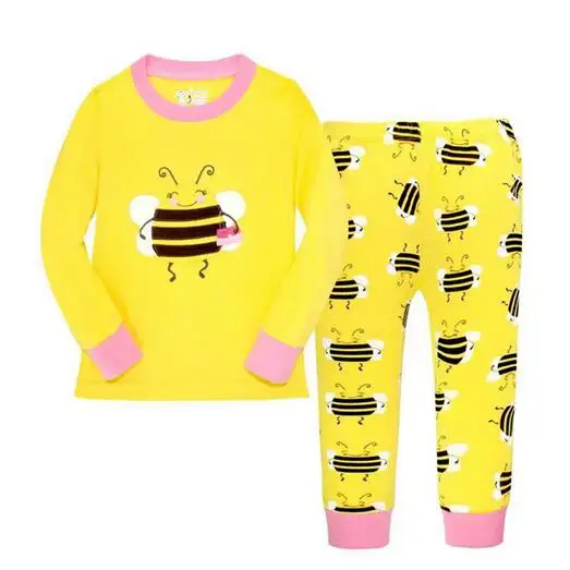 Комплект одежды для сна с рисунком для мальчиков, Детские пижамные комплекты, хлопковые пижамы с длинными рукавами для маленьких девочек 2-7 лет - Цвет: Темный хаки