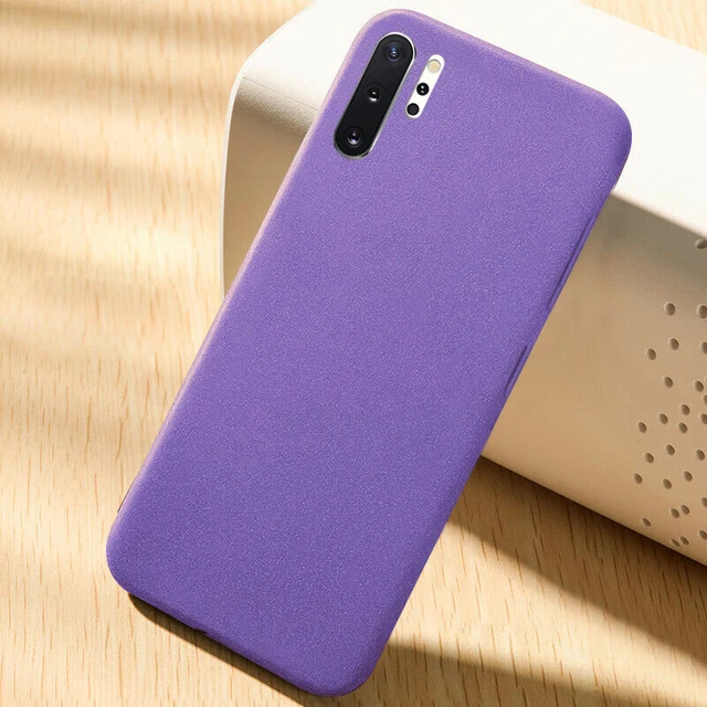 Sandstone Slim Rubber Matte Soft Case For Samsung Galaxy S22 S20 FE Note20 S21 Ultra M52 A70 A51 A71 A52 A72 S8 S9 S10 Plus A12 Purple
