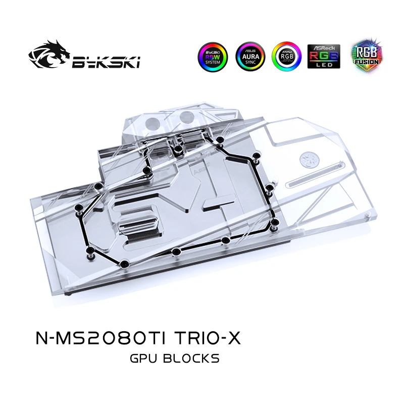 Кулер Bykski GPU работает с MSI Geforce RTX 2080Ti GAMING X TRIO водяное охлаждение VGA блок для воды N