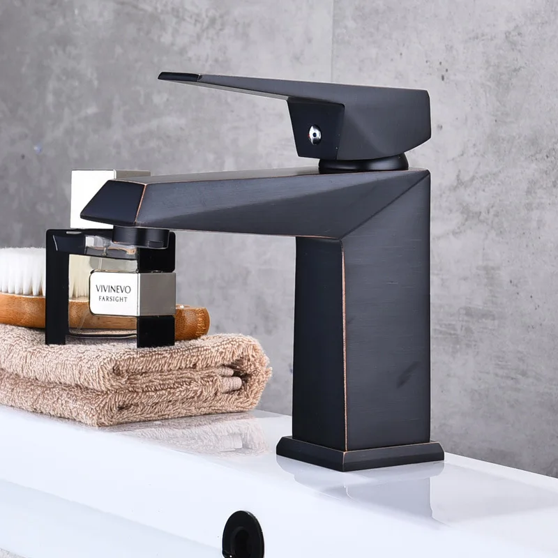 

European Style Black And White with Pattern Stage Hand Washing Face Wash Basin American-Style Faucet Copper Bathroom Sanitary Wa