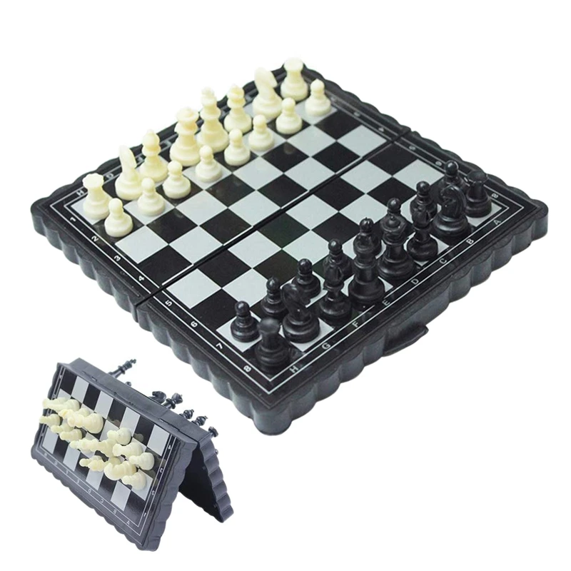 

5x5 Inch Chess Portable Plastic Folding Board With Magnetic Chess Game Mini Chess Set Puzzle Party Family Event