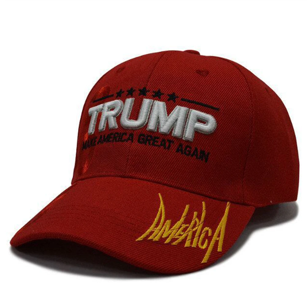 Snapback Спортивная Регулируемая бейсбольная кепка для мужчин и женщин, дышащая удобная уличная парусиновая Кепка с вышитыми буквами для Трампа - Цвет: Красный