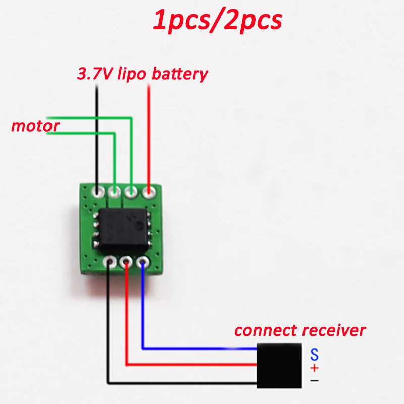 1pcs/2pcs Ultralight Mini Single Way 10A Brushed ESC 1S 3.7V Lipo One
