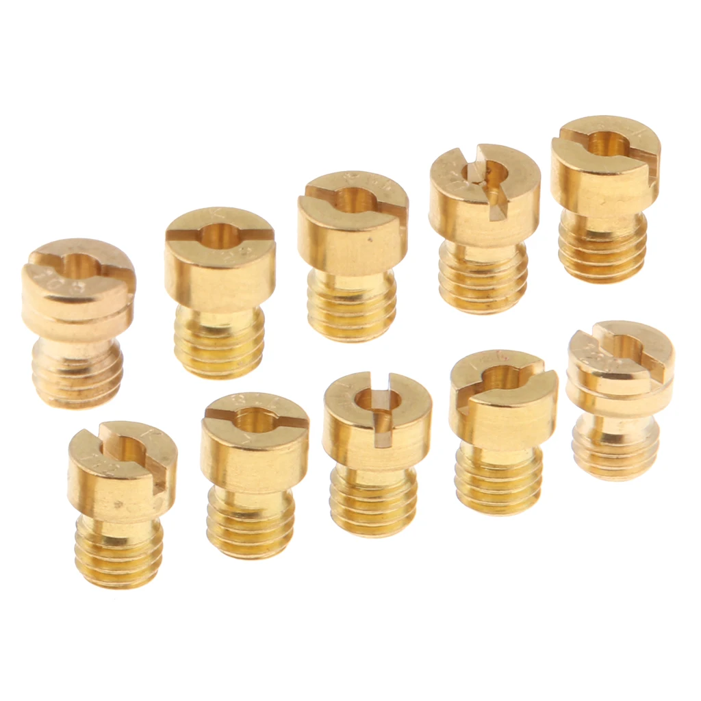 10pcs M5 Thread Carburetor Main Jet Kit 108 110 112 114 115 116 118 120 122 124 Size Replacement for GY6 125cc-150cc