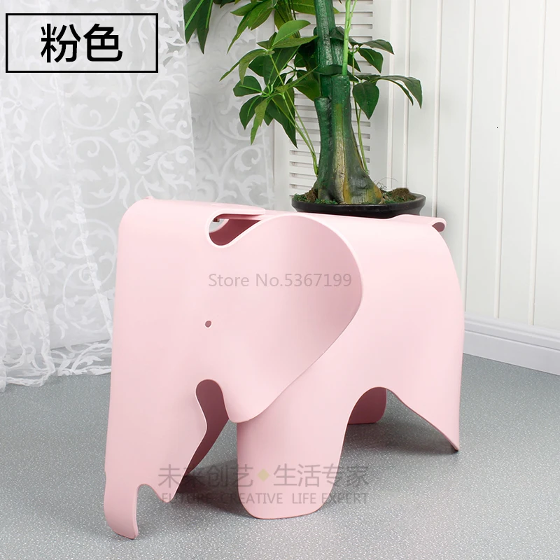 Elephant Children's Chair Kindergarten Cute Nordic Plastic Stool Baby Color Toy Stool Cartoon Animal Stool - Цвет: Темный хаки