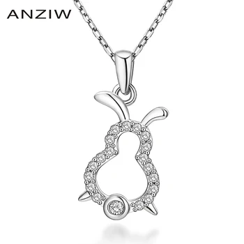 

Luxury 925 Sterling Silver Pendant Necklace for Women Animal Little Rabbit Long Chain Necklace Wedding Silver Jewelry