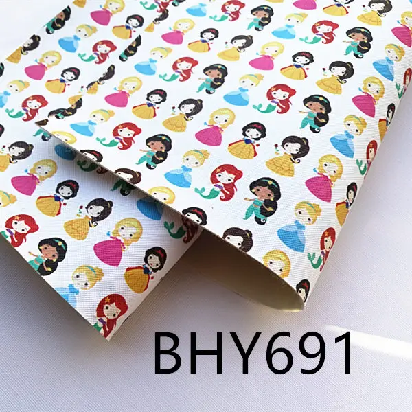 A4 10 шт./20*33 см милый Принт принцессы искусственная кожа винил BHY691
