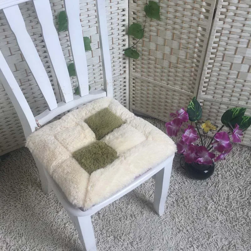 Solid Color Washable Dining Chair Cushion Square Seat Cushion Thickening Velvet Home Tatami Seat Cushion Tatami Mat 40x40cm