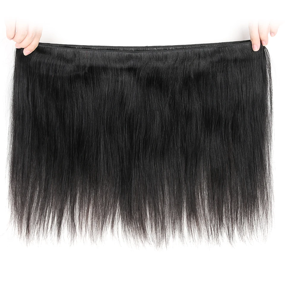 Али Annabelle волосы Малайзии прямые волосы пряди с закрытием 1b натуральные Цвет Волосы remy волос для наращивания 3 пряди с 5x5 закрытие