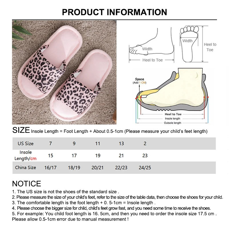Детские домашние тапочки с леопардовым принтом, не скользкие тапочки для мальчиков и девочек, детские гостиничные тапочки, Детская домашняя обувь, розовый, серый, коричневый цвет