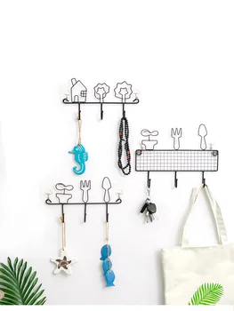 

1PC Nordic Key Hook Metal Iron Wall Door Mounted Rustic Clothes Coat hat key hanging Decorative Wall Hooks Robe Hanger JL 299