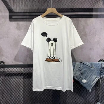 

New lazy wind cartoon pink leopard sweater women loose round neck pullover sweater