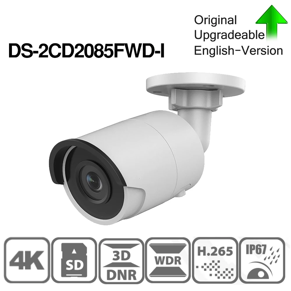 Оригинальная ip камера Hikvision 8 Мп видеонаблюдения с разъемом для SD карты со слотом