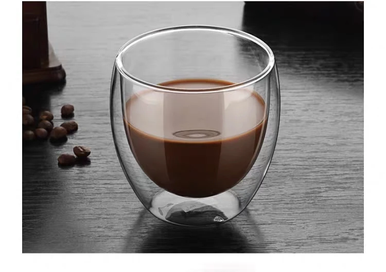 Набор из 2/6 двухслойных термостойких чайных стеклянных кофейных чашек, набор для офиса, чашка для питья чая, чашка для эспрессо или чашка для молока
