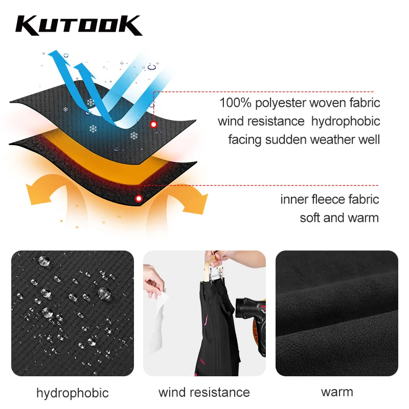 KUTOOK 여성용 하이킹 바지, 속건성 양털 트레킹 바지, 야외 캠프 등반 방수 소프트 쉘 바지, 멀티 포켓