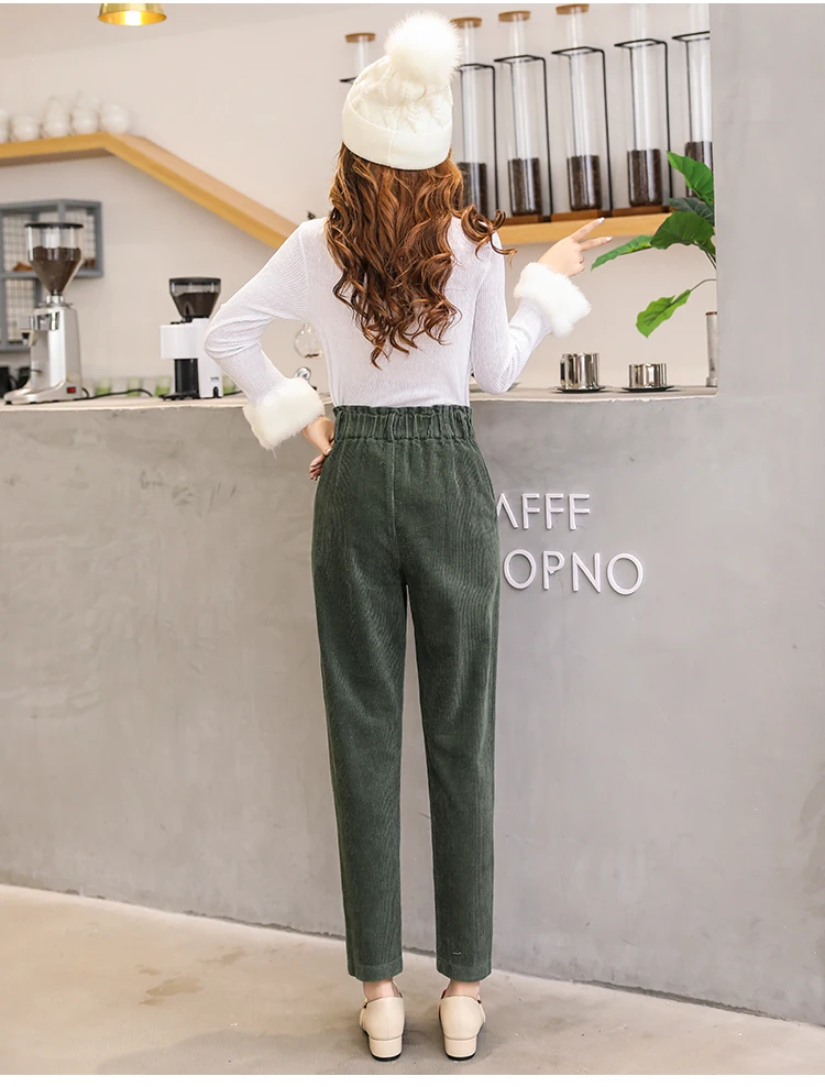 Women Corduroy Pants Vintage Casual Warm Woman Corduroy Trousers Loose Harem Pant S-5XLPlus Size Autumn Winter New Fashion