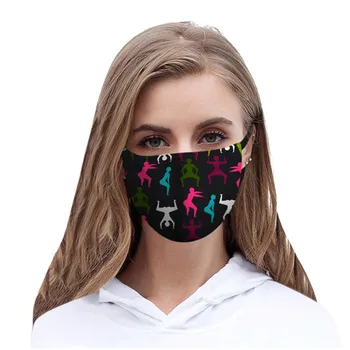 

12PCS Fashion Cartoon Printed Adult Mask Adjustable Reusable Fabric Mask Breathable Washable Face Cover Masken Waschbar Masque