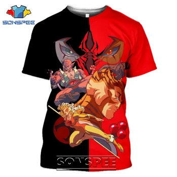 

SONSPEE 3D Print Thundercats T-shirts Men Women Casual Streetwear Harajuku Hip Hop Short Sleeve Vintage Anime Tees Tops Shirt