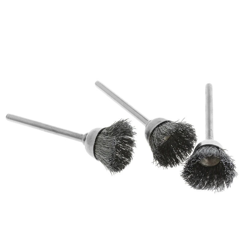 

3Pcs Steel Wire Wheel Brush Head Abrasive Deburring Drilling Tools Bowl-shape 83XA