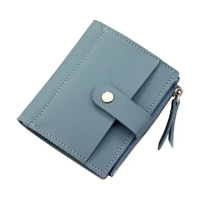 Женский длинный кошелек из искусственной кожи, красный кошелек porte feuille femme, Женский кошелек, клатч для денег, Женский кошелек billetera mujer carteras - Цвет: Blue  short