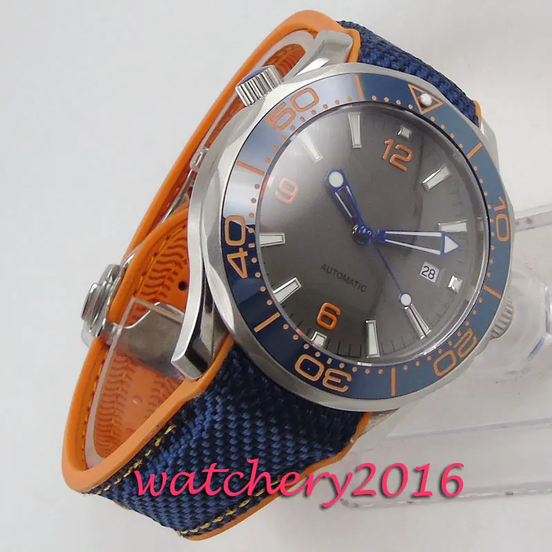 

41mm bliger sterile Grey dial sapphire glass ceramic bezel date automatic mens watch