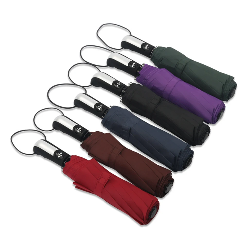 Windproof Travel Sunshade Umbrella Automatic Open Close Sun Protective Folding 10 Ribs Umbrella