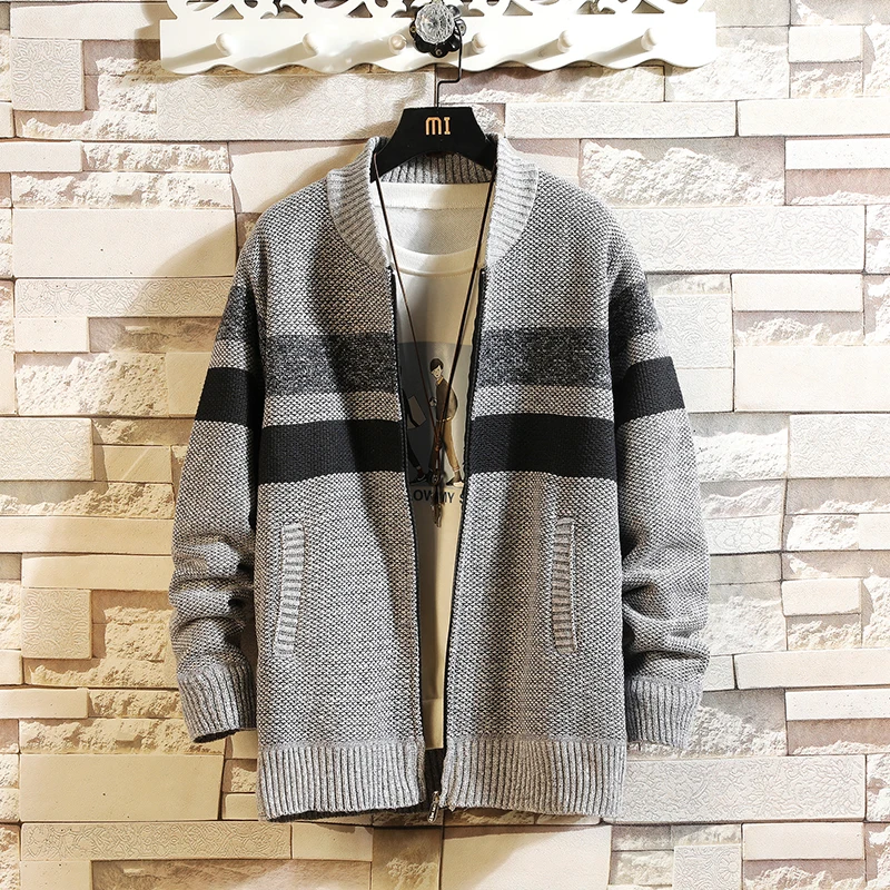 ^*Best Offers Solid Color New 2018 Thick Fashion Brand Sweater For Mens Cardigan Knitwear Warm Autumn Japan Design Clothes Plus size M-3XL