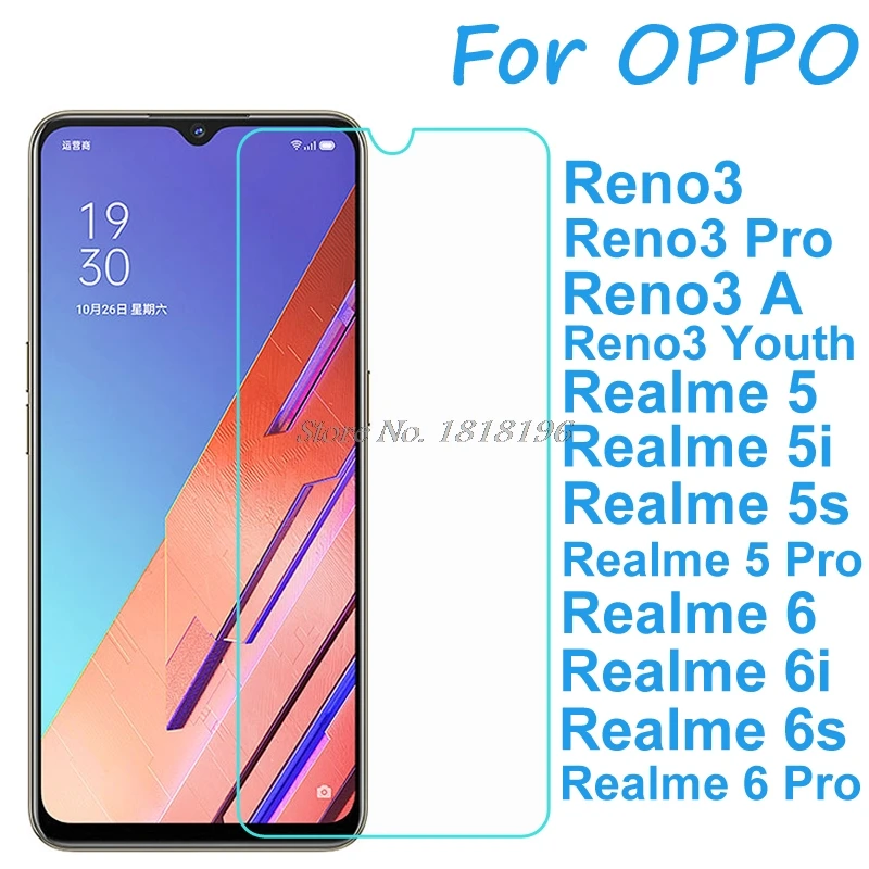 Закаленное стекло для OPPO Realme 5 5i 5s 6 6i 6s Pro Защитная пленка экрана Reno 3 A 5G Vitality