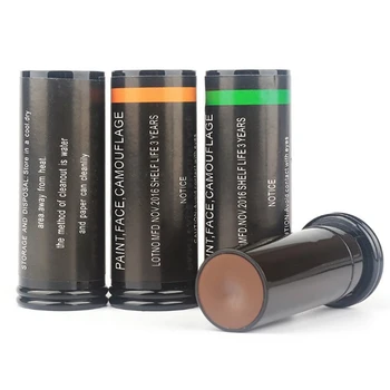 

3pcs Military Woodland Camouflage Oil Suit Cream Body Face Paint Tube Stick Outdoor Field Camouflage Hunting Game Supplies