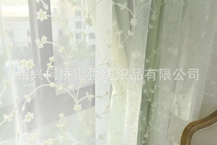 Белая в Корейском стиле, пасторальная хлопковая льняная стильная вышивальная оконная сетка, готовая продукция, одноцветная спальня, Балконная занавеска