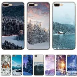 Чехол для телефона iPhone 11 Pro 7 8 6 6s Plus X XR XS Max 5 5S SE чехол зимний Снежный лес