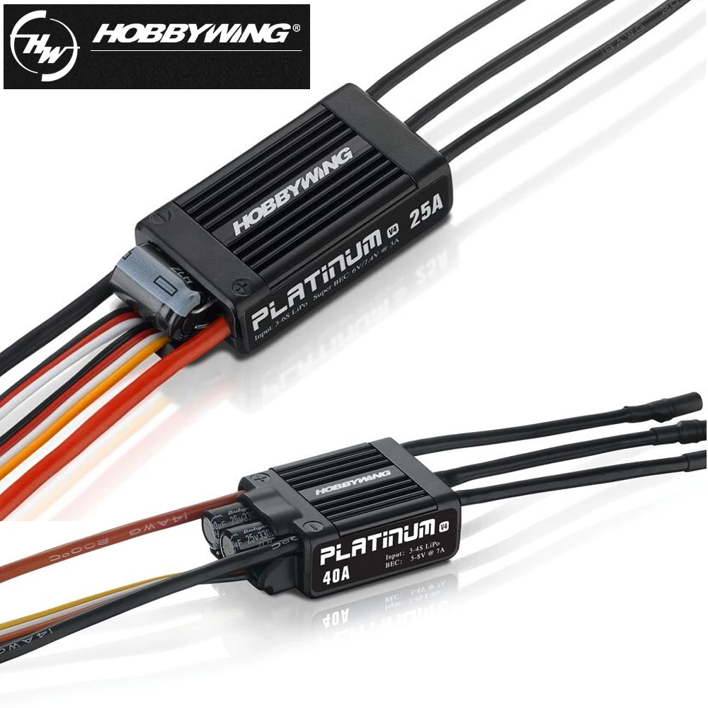 Hobbywing Platinum 25A V4 3-6S ESC/40A 3-4S ESC Бесщеточный электронный контроллер скорости для
