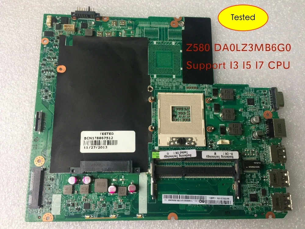 Материнская плата DA0LZ3MB6G0 для ноутбука LENOVO Z580, материнская плата для ноутбука