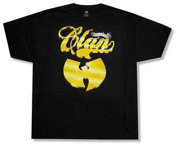 

Wu Tang Clan Gold Clan Logo Black T Shirt New Official Hip Hop Rap Wutang