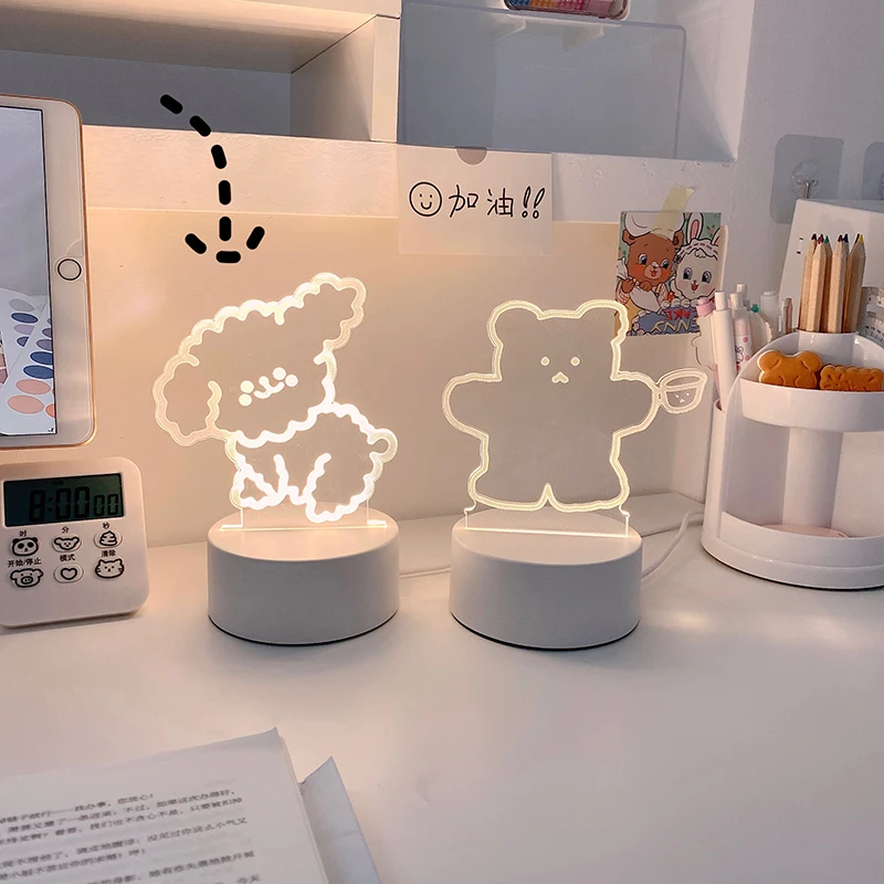 Прикроватная лампа MINKYS Kawaii с милым медведем прикроватный светильник для чтения