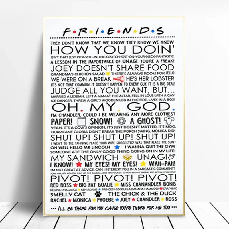 Friends Stickers Printable  Friends tv quotes, Friends tv, Phone