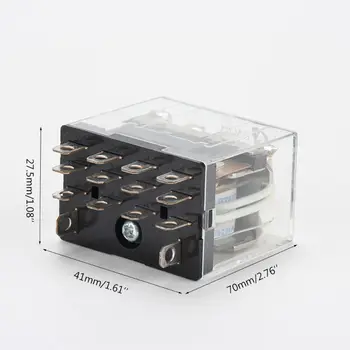 

LY4NJ DC 12V DC 24V 14 Pin 10A Silver Contact Power Relay Brass Core Coil 4PDT Y98E