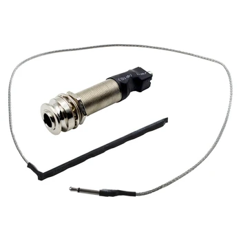 

TOP!-2 Pcs Pickup: 1 Pcs Guitar Piezo Under-Saddle Pickup 2.5mm & 1 Pcs Guitar Pickup Piezo Cable Stick 6.35mm End Pin Jack