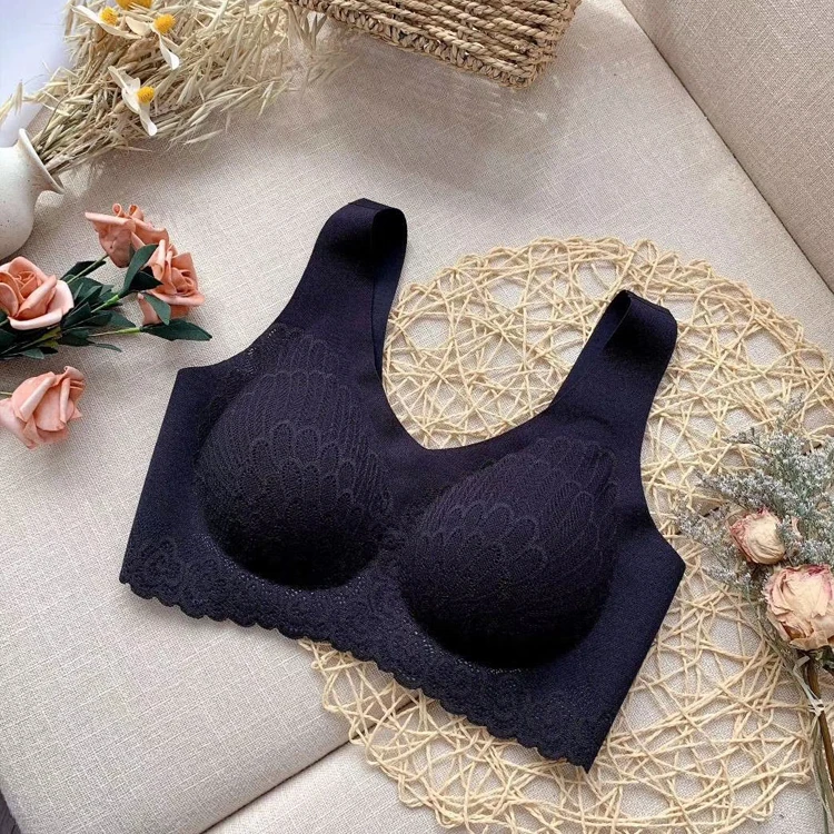 Thailand latex underwear seamless women push up sexy sports padded bra