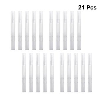 

21Pcs Transparent Empty Nail Oil Twist Pen Cosmetics Container Lip Gloss Applicators Liquid Tube (NO.1, 3ml)