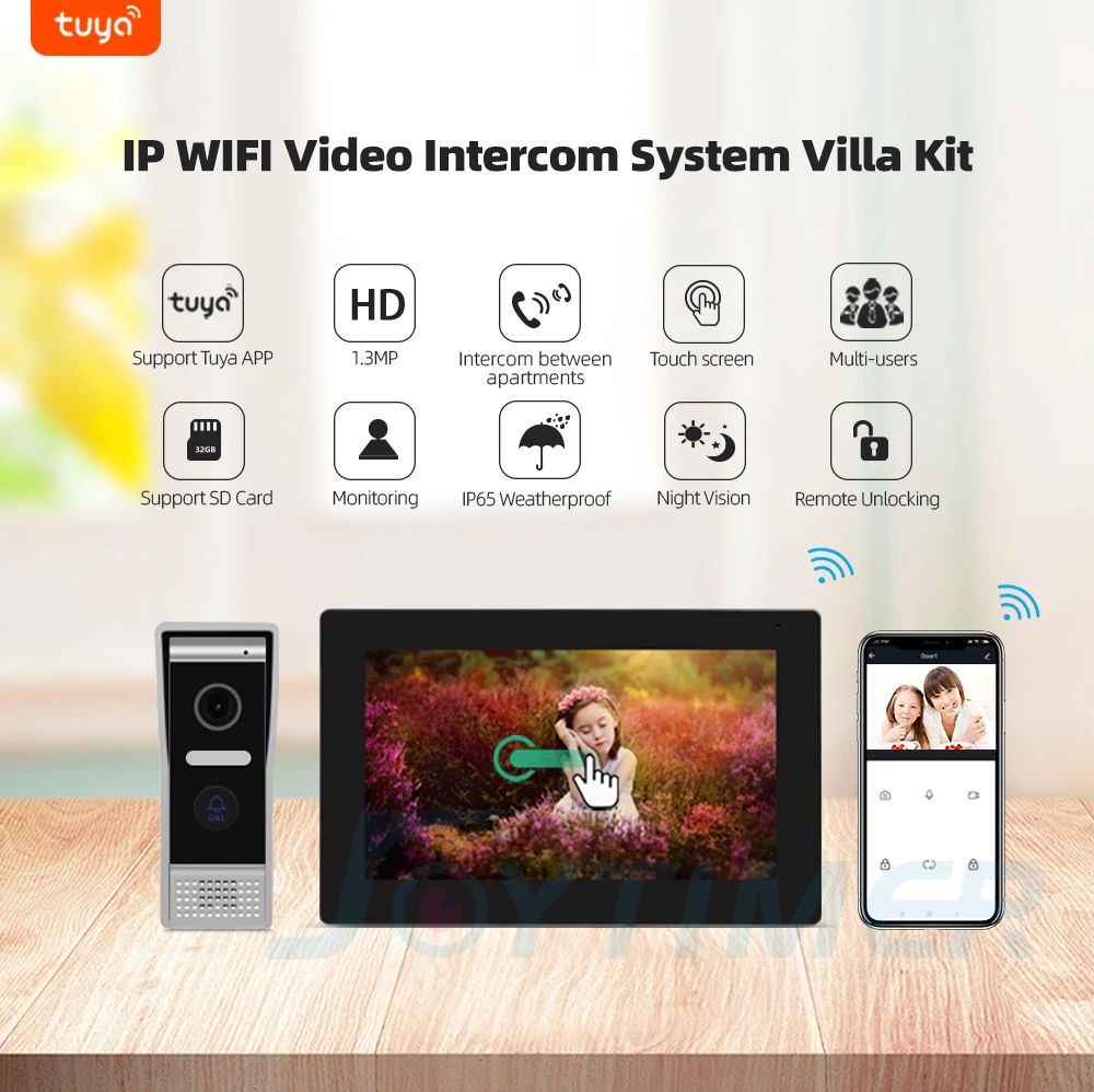 audio door phone Joytimer IP System Video Intercom  Wireless Video Door Phone Tuya Smart Home For home indoor Monitor Motion Detection Doorbell audio door phone system